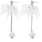 White Tulip Petal Dangle Earrings
