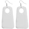 White Cutout Wooden Earrings