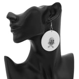 White Skull Wooden Dangle Earrings