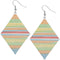 White Multicolor Wooden Thread Wrapped Earrings