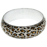 White Cheetah Print Glossy Bangle Bracelet