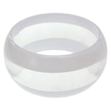 White Clear Striped Round Bangle Bracelet