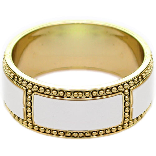 White Beaded Outline Bangle Bracelet