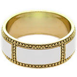 White Beaded Outline Bangle Bracelet