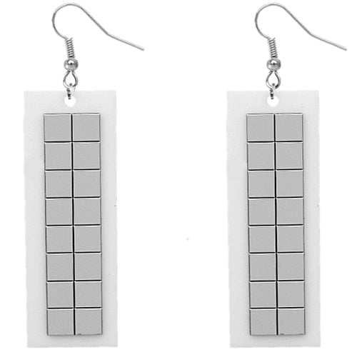 White rectangle earrings  