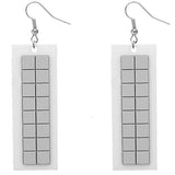 White rectangle earrings  