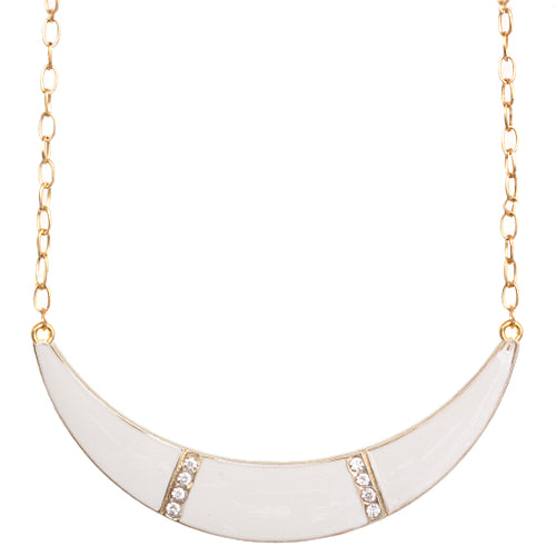 White Arch Gemstone Chain Necklace