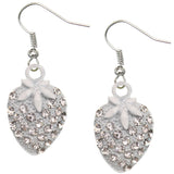 White Strawberry Mini Rhinestone Earrings