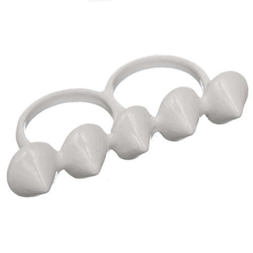 White Spike Knuckle Finger Ring