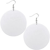 White Wooden Black Lives Matter Round Earrings