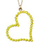 Yellow Beaded Heart Charm Chain Necklace