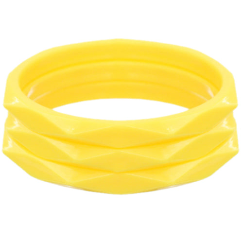 Yellow 3-Piece Flat Design Stacked Bracelets