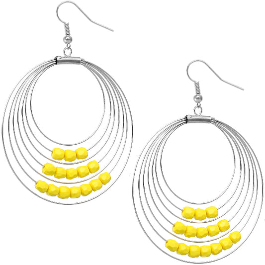 Yellow Bead Hoops