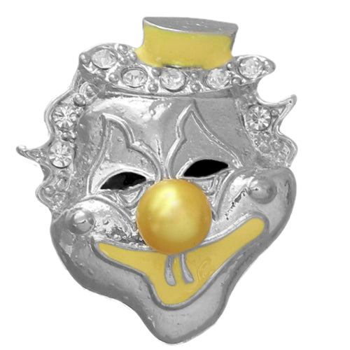 Yellow Bead Rhinestone Clown Adjustable Ring