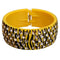Yellow Black Five Row Zebra Hinged Bracelet