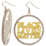 Yellow Black Lives Matter Metal Hoop Earrings