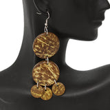 Yellow Coconut Round Disc Earrings