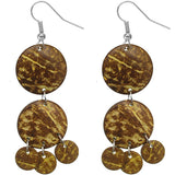 Yellow Coconut Round Disc Earrings