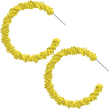 Yellow Crinkle Mini Hoop Earrings