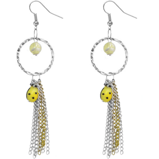 Yellow Lady Bug Earrings