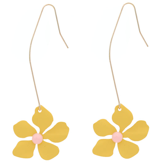 Yellow Dainty Flower Earrings