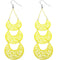 Yellow Crescent Long Chain Earrings