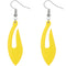 Yellow Tribal Fishhook Design Wooden Earrings