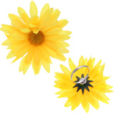 Yellow Large Daisy Flower Adjustable Ring