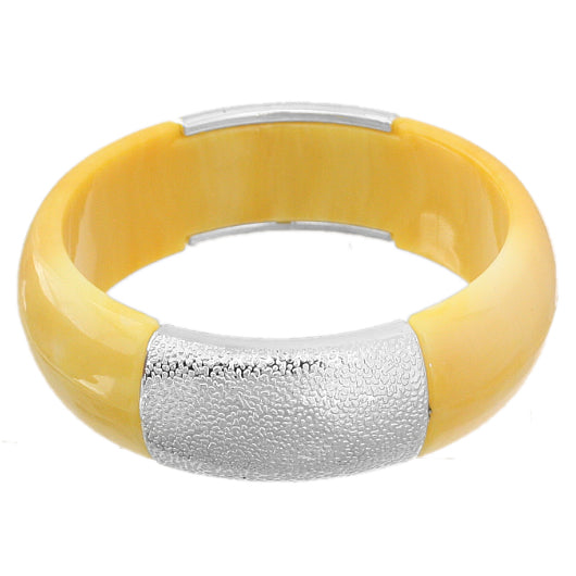 Yellow Frosted Resin Bangle Bracelet