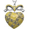 Yellow Heart Bow Charm Necklace