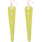 Yellow Inverted Studded Triangle Dangle Earrings