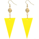 Yellow Inverted Triangle Drop Chain Dangle Earrings