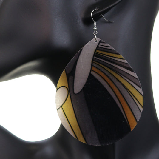 Yellow Large Acrylic Teardrop Earrings