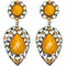 Yellow Teardrop Gemstone Link Post Earrings