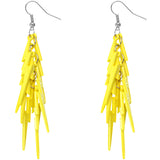 Yellow Lightning Thunderbolt Dangle Earrings