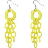Yellow Link Acrylic Dangle Earrings