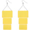 Yellow Triple Square Link Drop Earrings