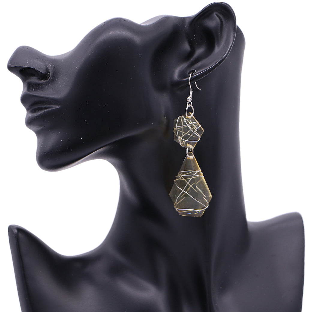 Elegant Teardrop Wrapped Dangle Earrings