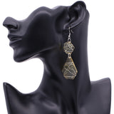 Elegant Teardrop Wrapped Dangle Earrings