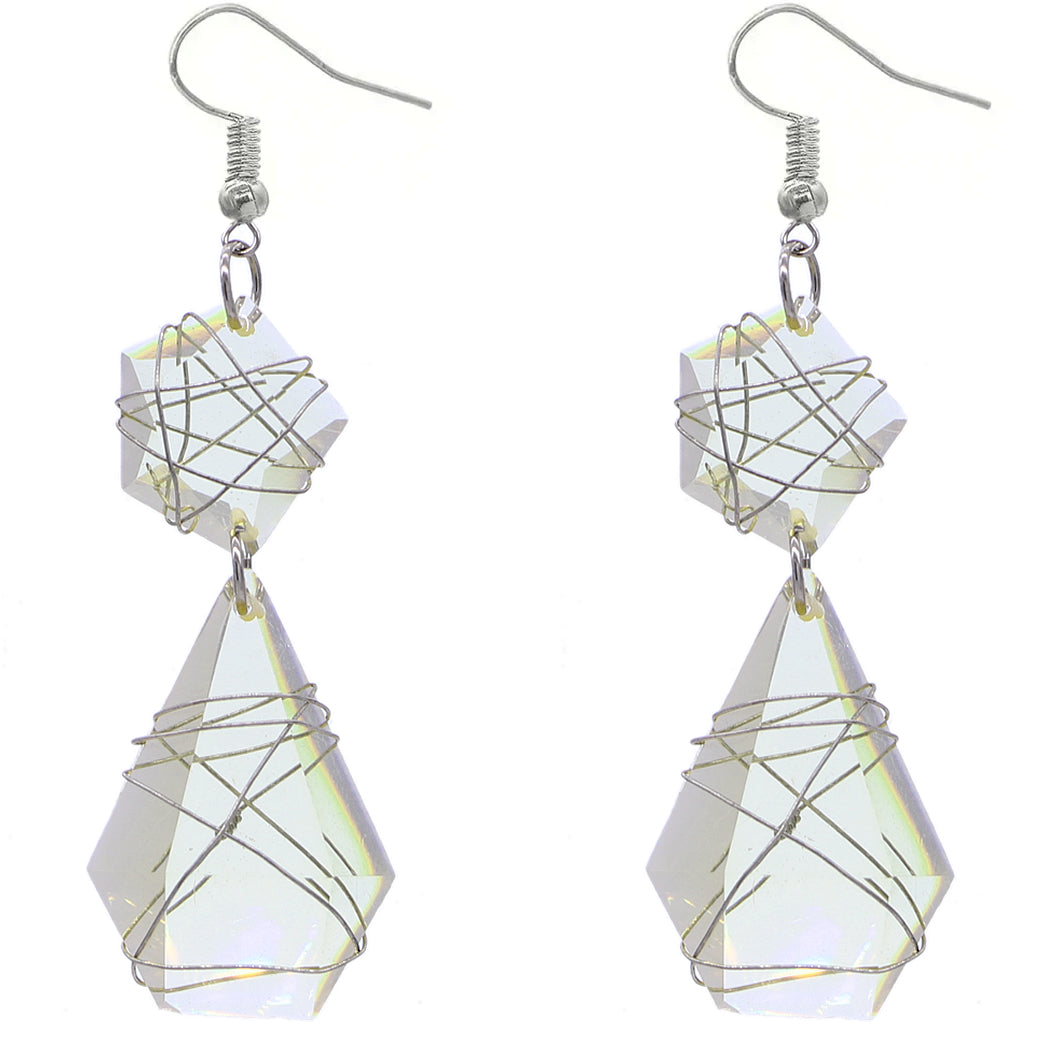 Elegant Teardrop Wrapped Dangle Earrings