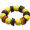 Yellow Multicolor Wooden Bead Stretch Bracelet