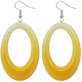 Yellow Ombre Oval Earrings