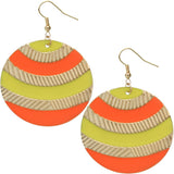 Yellow Orange Two Tone Dangle Earrings