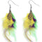 Yellow Feather Earrings