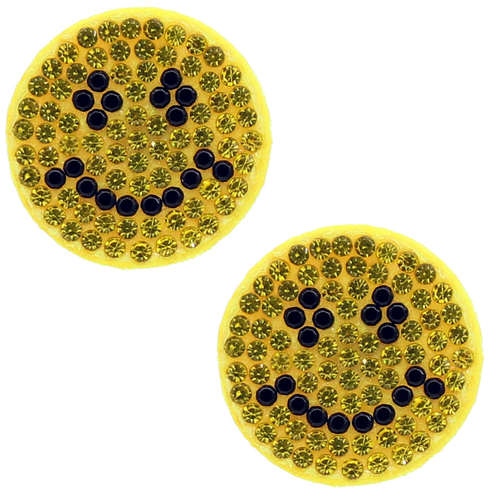 Yellow Smiley Face Stud Earrings