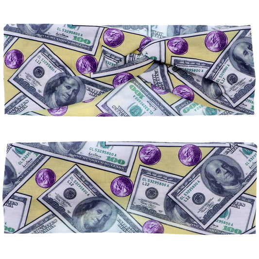 Yellow Money Criss Cross Stretch Headband