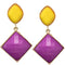 Purple Yellow Drop Earrings