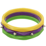 Purple Yellow Multicolor Spike Stacked Bracelets