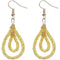 Yellow Sequin Confetti Double Teardrop Hoop Earrings