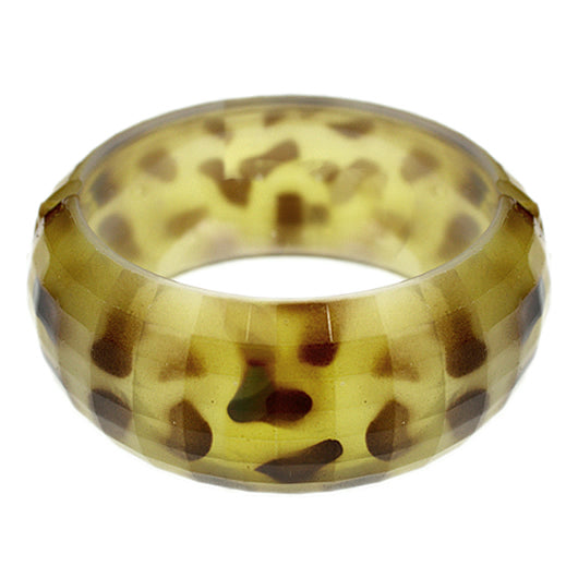 Yellow Spotted Cheetah Hinged Bracelet